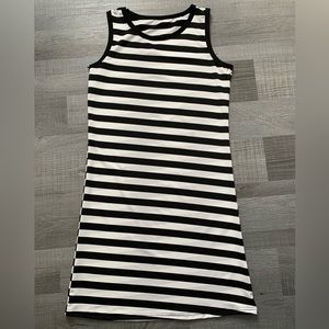 Black and white striped dress